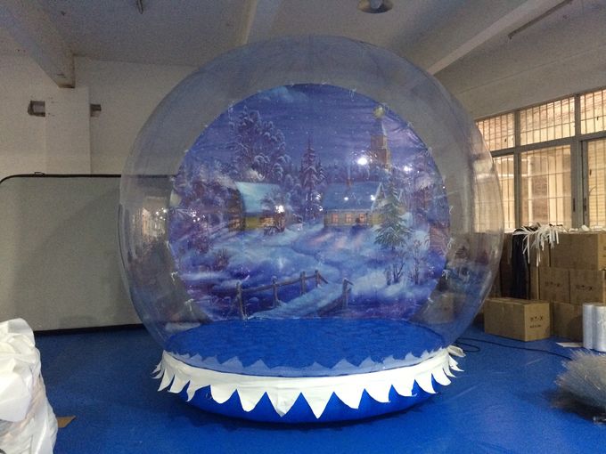 Human Size Snowball Snow Globe / Giant Inflatable Christmas Globe For Festival