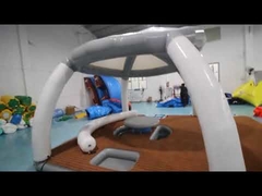 3.4x3.4m Floating Inflatable Docks Water Park Inflatable Resting Island With Shade Tent