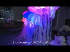 Colourful Inflatable Jellyfish Balloon Hanging LED Light With Christmas Decoration