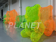 Portable Event Stage Clear PVC Inflatable Transparent Bear For Decoration