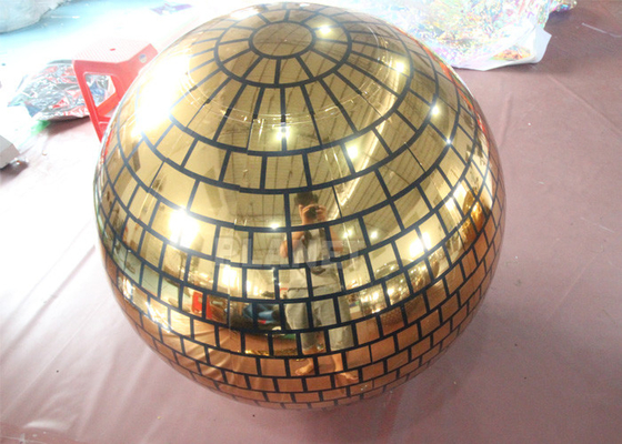 Event Party Gold Mirror Ball Disco Light Inflatable Reflective Mirror Balloon For Decoration PVC Inflatable Mirror Ball