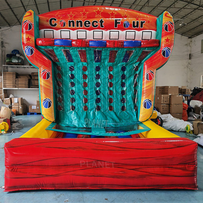 Commercial Outdoor Sports Inflatable Connect 4 Basketball Shooting Machine Inflatable Interactive Game