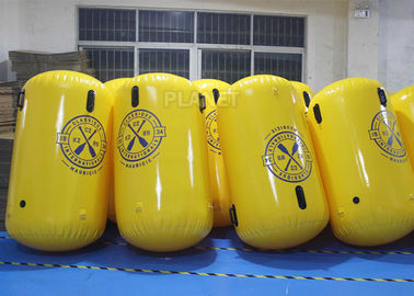 Cylinder Shape Inflatable Marker Buoy , Advertising Lake Swim Area Buoys