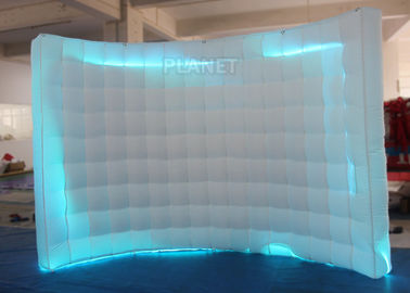 Large White Inflatable Photo Booth Curved Shape With Colorful Led Light