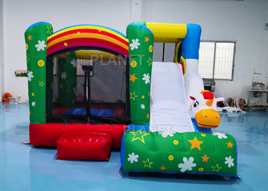 3.55*3.3*2.5m Inflatable Sports Games / Inflatable Unicorn Bouncer With Slide