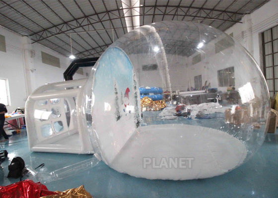 Christmas Decor Clear Inflatable Bubble Tent With Blowing Snow