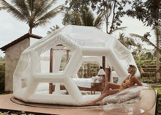 0.6mm PVC Inflatable Jungle Bubble Lodge Tent Football Shape