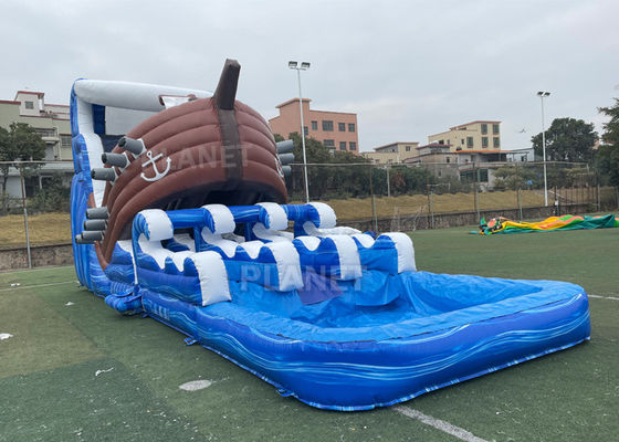 Water Park Inflatable Water Slide With Double Lane Pool