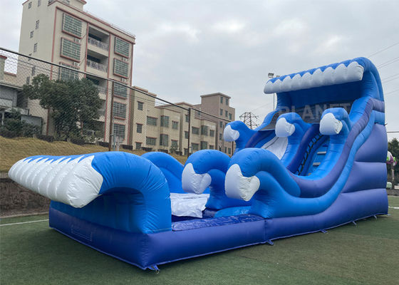 0.55mm PVC Backyard 15ft Inflatable Water Slides With Pool