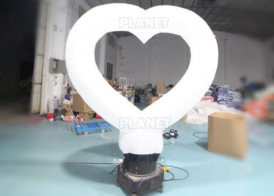 190T 3m White Ground Led Inflatable Love Heart Balloon