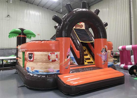 0.5mm PVC Tarpaulin Inflatable Pirate Ship Water Slide Kids Playing