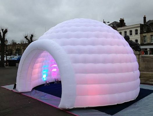 3m 4m 5m Oxford Cloth White With LED Light Use Blow Up Inflatable Igloo Dome Tent For Party Event