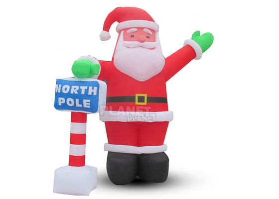 Custom Outdoor Christmas Decoration LED Lights Inflatable Santa Claus For Home Backyard