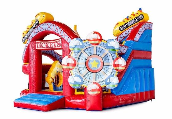 Adult Inflatable Playground Bounce House Combo Funcity Bounce Round Jumping House Obstacle Course Moonwalk Bounce House