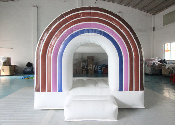 Home Baby Jumping Castle Inflatable Pastel Rainbow Boho Bounce House For Party Rental