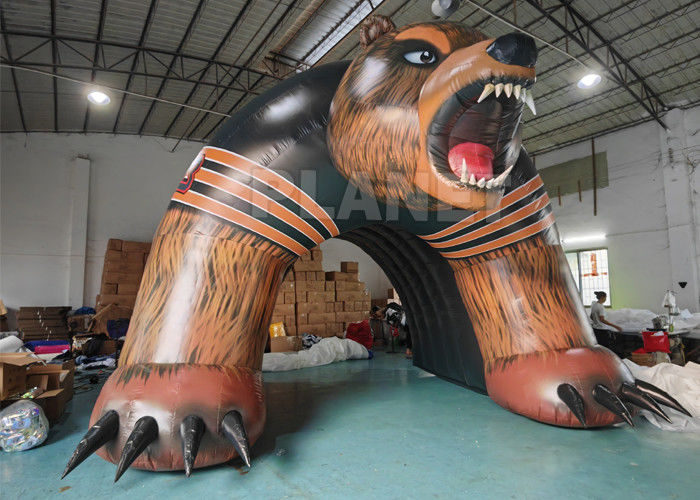 Custom PVC Black Event Advertising Bear Inflatable Football Tunnel ...