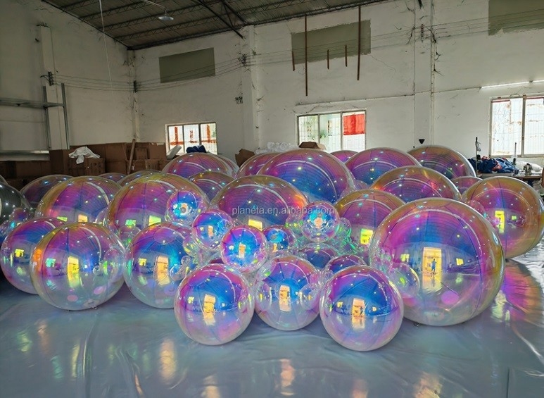 Double Layer PVC Giant Mirror Ball Inflatable Sphere Balloons Mirror