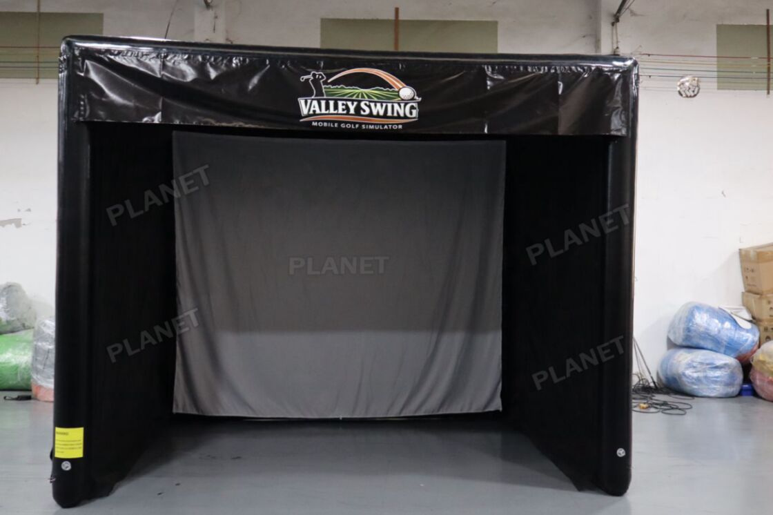 Custom Portable Inflatable Golf Simulator Enclosure Tent With Movie ...