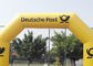 8.4m Commercial Full Printed PVC tarpaulin yellow color advertising inflatable archway for brand promotion