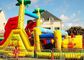 Jungle Theme Inflatable Obstacle Course Plato 0.55 Mm PVC Material