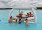 Cutom Design Inflatable Water Leisure Platform With Tent Water Amusement Equipment Floating Island