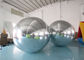 Double Layer PVC Silver Hanging Inflatable Floating Advertising Mirror Sphere Ball For Christmas Stage Decoration