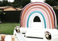 Adults Kids PVC Inflatable White Wedding Bouncy Castle Rainbow Bounce House