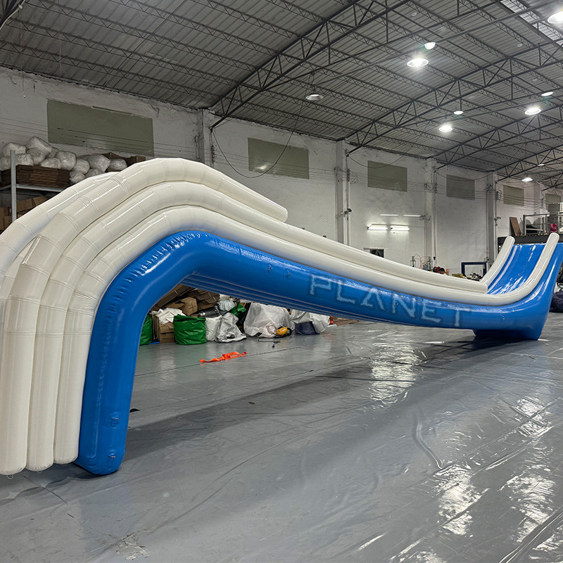 Custom Floating Boat Yacht Water Lake Inflatable Yacht Slide For Rental
