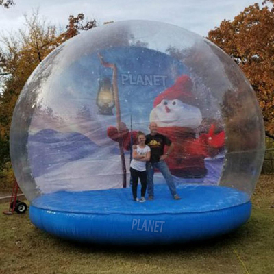 quality PVC Inflatable Snow Globes Snow Globe Bounce House Photo Booth For Christmas Decoration factory