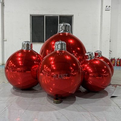 quality Giant Xmas Inflatable Christmas Ball Ornaments Mirror Ball Hanging inflatable Mirror Effect Ornaments Balls factory