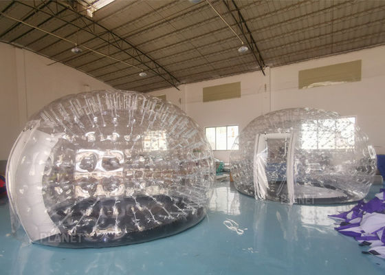 Pvc Inflatable Dome Camping Clear 0.7mm PVC Inflatable Dome Tent With Doors